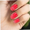 Beavorty 48 Pack Short Square Red Glitter Fake Nails French