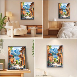 MEIYUDA Paint by Numbers Adult Landscape, Garden Craft Set, Painting by Numbers, DIY Set with Brushes and Acrylic Paints, Hand Painted Oil Painting Canvas for Home Décor, 40 x 50 cm (without Frame)