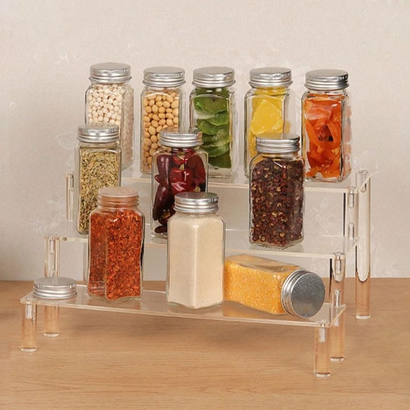Himilucky 3 Tier Acrylic Display Riser, Clear Perfume Organizer Stand,
