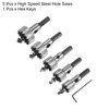 sourcing map 5pcs Hole Saw Kits 16mm 18.5mm 20mm 25mm