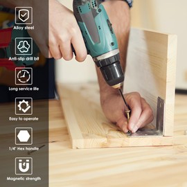 Hex Key Bit Set for Impact Drills 20pcs (SAE & Metric), 1/4” Hex-Shank S2 Steel Hex Bits, SAE Range from 5/64" to 5/16", Metric Range from 1.5mm to 8mm, 4" Long Allen Key Bits with Magnetism