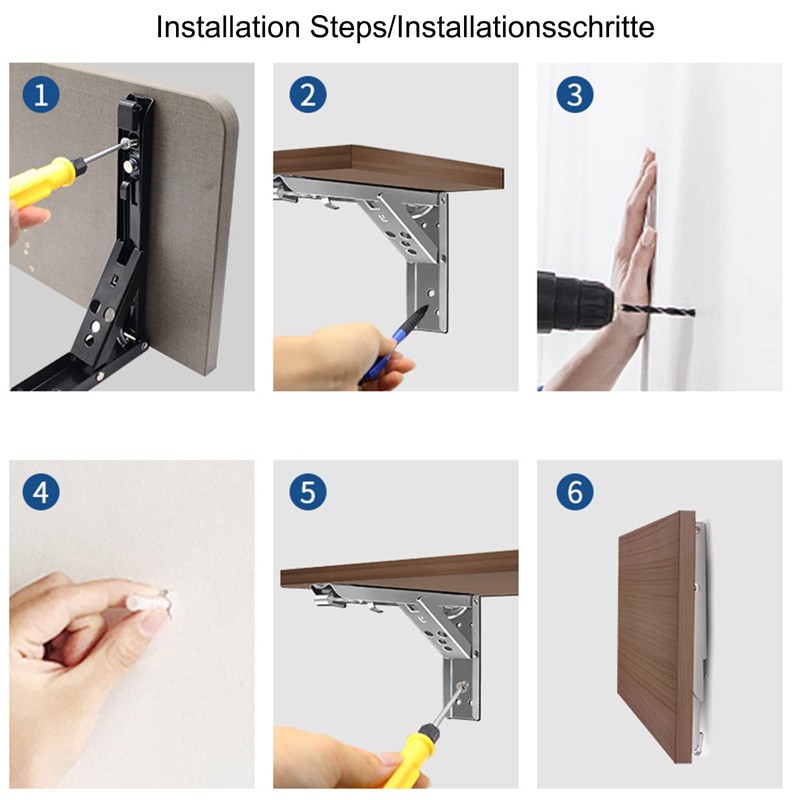 Pack of 2 Folding Bracket Folding Shelf Brackets Angle Shelf