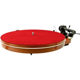 Pad Mat Six Red Leather Turntable Platter