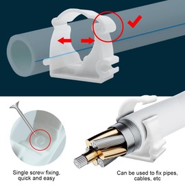 Udbrud Pack of 20 Clamping Clamps, Inner Diameter 32 mm, Plastic Mounting Clamp, Pipe Clamp, Pipe Clips, Pipe Holder Clip for Pool, Pond, Washing Machine and Garden