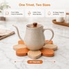 5-Piece Bamboo Trivets for Hot Dishes, Expandable Sunflower Hot Pads