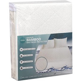 ZOUK Premium Cot Bed Mattress Protector 70 x 140cm - Noiseless Waterproof Mattress Protector - Natural Bamboo Silent Mattress Cover for Toddler