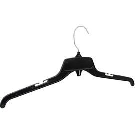 HangOn Shirt Hangers Recycled Plastic with Notches, Black, 19 Inch Pack of 100