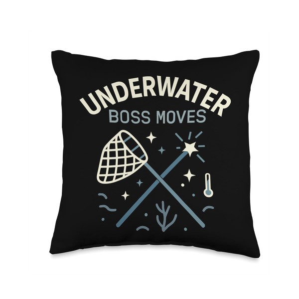 Aquarium Cleaner Fish Tank Technician Algae Scrub Throw Pillow