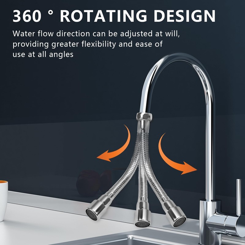 VZXZXE Tap Extension 20 cm, 360° Swivel Function, Explosion-proof and