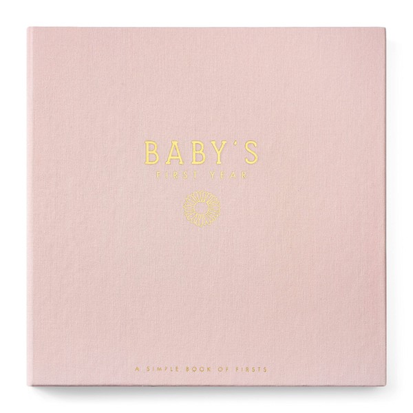 Lucy Darling Linen Covered Luxury Baby Memory Book - First Year Journal Album Photo Book To Capture Precious Memories - Keepsake Pregnancy Baby Record Book For Girl (Wildflower Meadow)