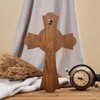 BGCarvedGrace Hand Carved Wooden Wall Cross with Holy Spirit Dove