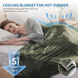 Guohaoi Cooling Blanket (90"x90"Queen Size) for Hot Sleepers and Night Sweats,Decortive Tie Dye,Arc-Chill Q-Max >0.5Cool Fiber,Ultra Cold Breathable,Comfortable,Keep Cool,All-Season