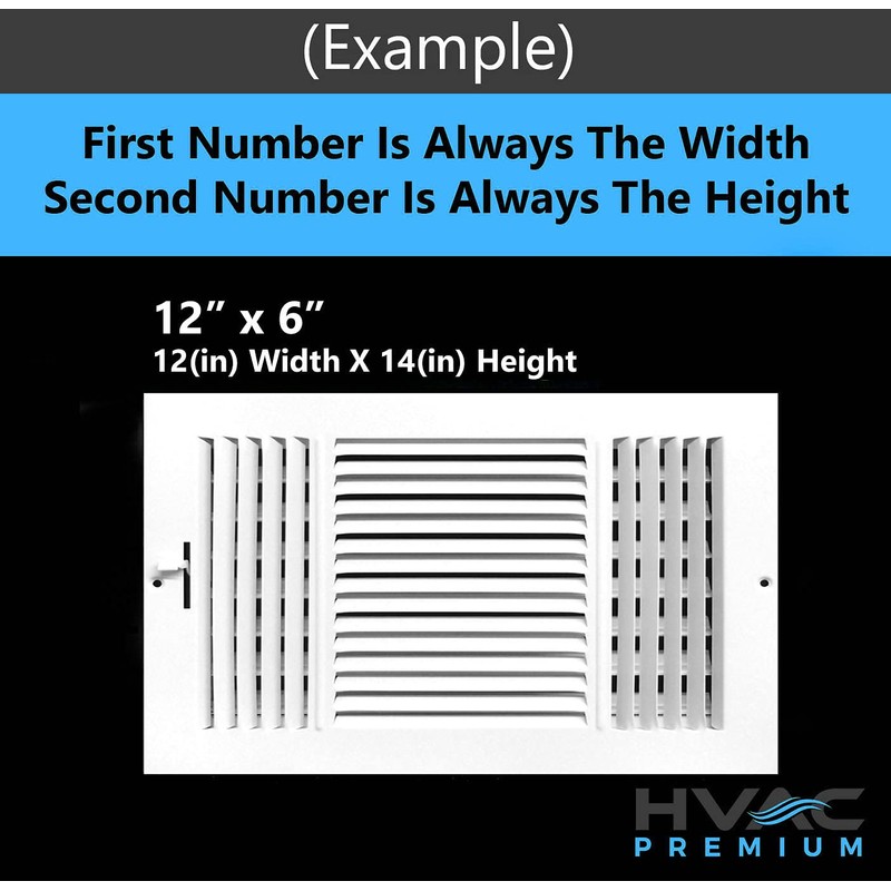 HVAC Premium 20" X 6" 3-Way AIR Supply Grille -