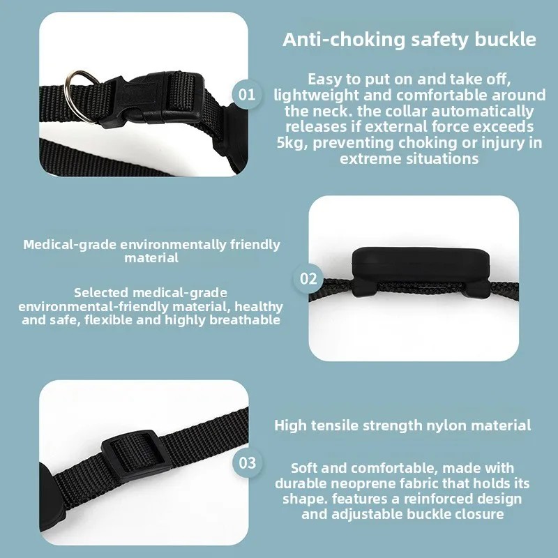 Toolzia Waterproof Pet GPS Tracker with Collar, Real-Time Location
