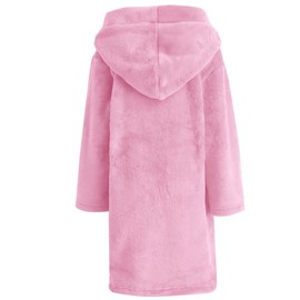 DNggAND Boys Girls Bathrobes,Toddler Boy Girl Robes,Children's Plush Soft Coral Fleece Hooded Pajamas Sleepwear for Kids Pink 13-14Y