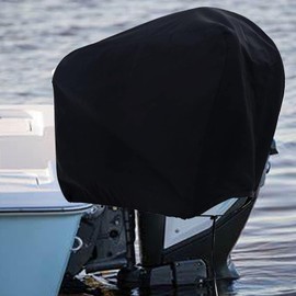 Saihisday Black 600D Waterproof Outboard Cover 90 * 60 * 80 Oxford Fabric -Heavy Duty Boat Engine Replacement for 115-225 HP 250-300HP 225-350HP Most Outboard Motors