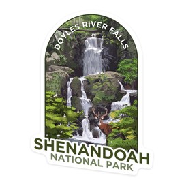 Die Cut Sticker Shenandoah National Park, Virginia, Doyles River Falls, Vinyl Sticker 1 to 3 inches (Waterproof Decal for Cars, Water Bottles, Laptops, Coolers), Small