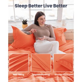 MISSQ 4-Piece Queen Sheet Set - 1800 Thread Count Microfiber Bed Sheets - Super Soft Luxury with 16" Deep Pocket - Wrinkle-Free, Fade-Resistant, Stain-Resistant, Easy Care