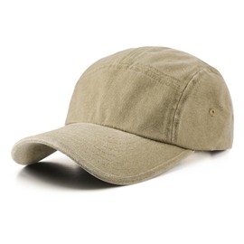 TAGVO XL Washed Cotton Baseball Cap, Large Vintage Running Caps, Oversize Pigment Dyed Sports Cap for Outdoor Golf Tennis Khaki