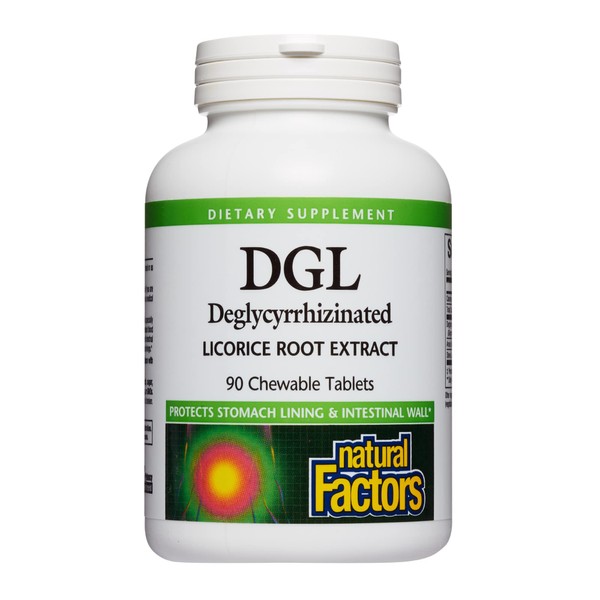 Natural Factors, Chewable DGL 400 mg, Licorice Extract for Healthy Digest, 90 Tablets