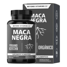 Maca Negra Peruana Orgánica 1000 Mg - Capsulas Maca Negra - Suplemento Alimenticio Testo Vegano - Vitaminas Hombres / Mujer - Testosterona 60 Cápsulas Beyond Vitamins