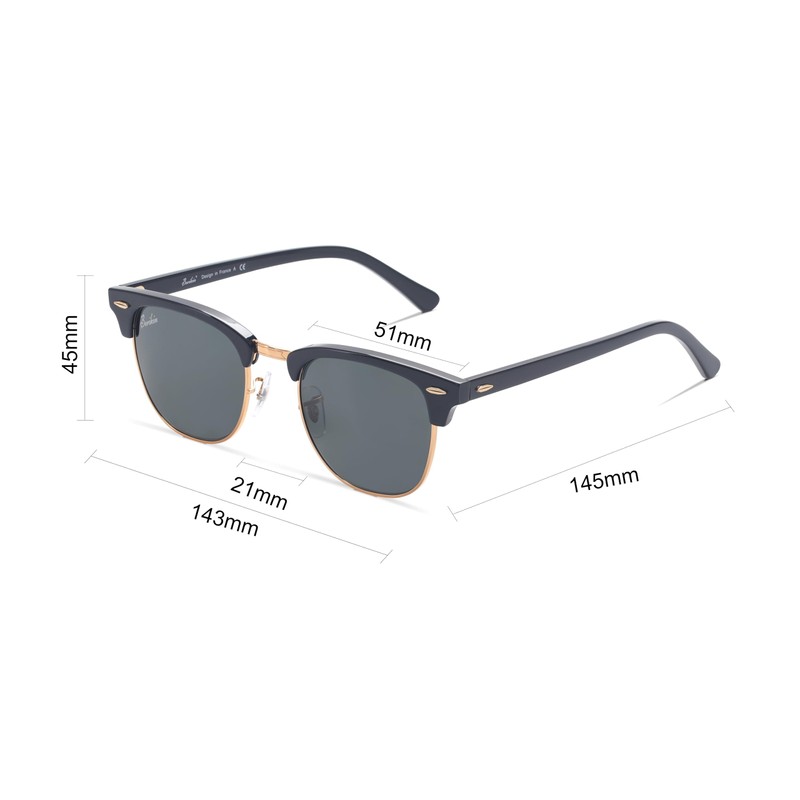 Berikin Sunglasses, Polarized Glass Lens, Classic, Salmont, Blow, Unisex, UV