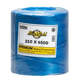 Bridon BlackGold Baling Twine, Poly Propylene WR210 Pound Knot Strength and 6,500 Foot Length, Single Spool, Crop Baling, Commercial Bundling, 1 Spool (Blue), 210-6500-1B.BLU