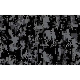 Sky Auto INC Digital Black Gray Camouflage Vinyl Car Wrap Film Sheet + Free Cutter & Squeegee (7FT x 5FT/84" x 60")