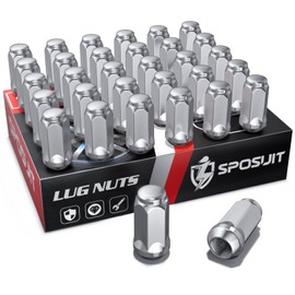 Sposuit M14x1.5 Lug Nuts - Replacement for 1999-2024 GMC Sierra 2500 HD, 2011-2024 Sierra 3500 HD - Closed End Chrome Lug Nut(32 Pcs)