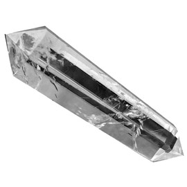 6 Sided Prism Style Clear Natural Quartz Crystal Double Terminated Point 3 Inch Wand