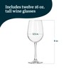 Libbey Vina Tall Wine Glasses Set, All Purpose Red and