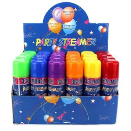 48 Pack of Party Streamer Spray String in a Can Children's Kid's Party Supplies,Birthday Party,New Year Party,Celebration, Perfect for Parties/Events