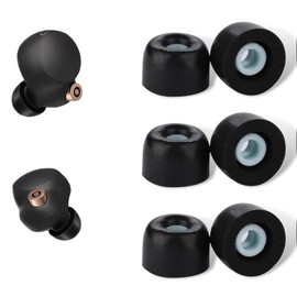 DELUXEFOX Memory Foam Earbud Tips Ear Tips Sponge Ear Plugs Cover Headphone Earplugs for Sony WF-1000XM4/1000XM5 Compatible Earbud Caps Urethane Memory Foam Earphone Cover Reduces Is, Slow Rebound,