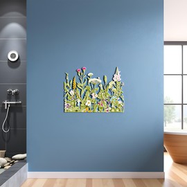 PVC Material Plant Leaves Sticker Green Plant Self-Adhesive Removable Waterproof Sticker Mural Wall Stickers for Toilet Bathroom Cistern Home Decor 1pc Toilet and Urinal Parts