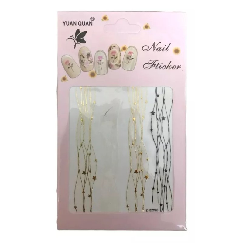 Stickers Uñas Paquete 12 Plantillas Diseños Varios Grecas