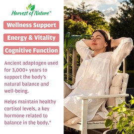 Basic Brands Harvest of Nature Ashwagandha and Black Pepper - Cortisol Reducer, Great for Relaxation, Focus, Mood Support - 60 Capsules - 2-Pack