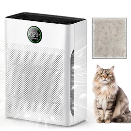 Air Purifiers for Home Large Room up to 2200sq.ft, MOOKA Air purifier for Home Pets with Washable Filter, PM 2.5 Display Air Quality Sensor Air Cleaner for Bedroom, Dorm room, Pets, Office PR1 (White)