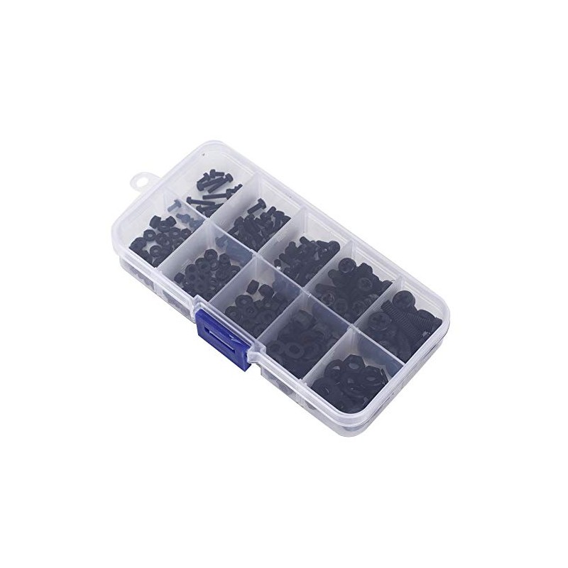 Vikye Tornillos multifunción Negro/Blanco Kit de Tornillo y Tuerca Industrial,