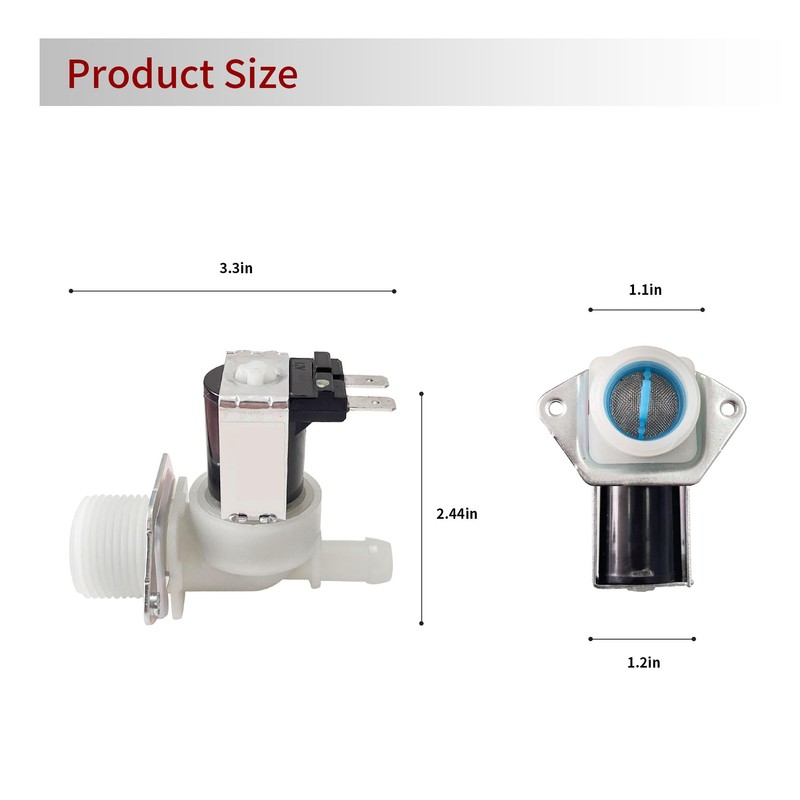 GEIparts DD81-02265A DD82-01588A Dishwasher Water Valve Replace Model 6740000046A 10A50100
