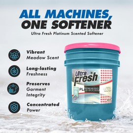 Ultra Fresh 6X Platinum Laundry Detergent Liquid for All Machine Types with Easy Dispensing Pump, 5 Gallon, Fabric Softener