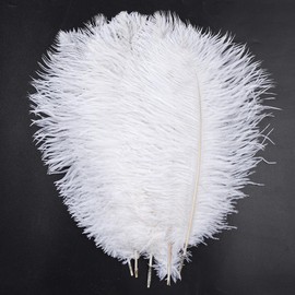5 plumas de avestruz de 40 a 45 cm para centros de mesa de boda, fiesta, Halloween, Navidad, decoración del hogar, color blanco