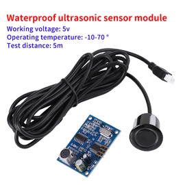Waterproof Ultrasonic Sensor, DC 5V Ultrasonic Distance Sensor Module Built-in Ultrasonic Transducer Probe for Arduino, Horizontal Distance Measurement Obstacle Avoidance