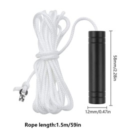 UYUYong 2Pcs Bathroom Light Pull Cord Black 5.8cm Pull Cord Handle Light Cylindrical Pull Cord Extension with 150cm Cord Connector for Bathroom Toilet Light Ceiling Light Fan Switch