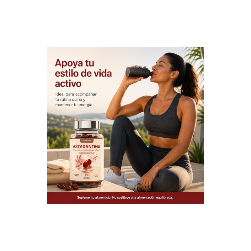 Astaxantina 12 mg Axtansantina, 100 Cápsulas Blandas, 1 frasco