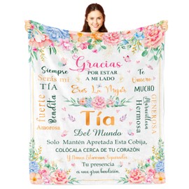 Nicetous Tia Gifts for Women, La Mejor Tia Del Mundo, Regalo para Tia en su Cumpleaños, Tia Blankets in Spanish 50x60in, Gifts for Tia from Niece, Best Tia Ever Gifts, Tia Gift Ideas, Aunt Gifts