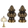 2PCS Antique Brass Lamp Cap Knob Lamps Finial Knob Retro