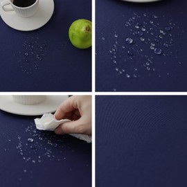 Demetex Large Table Cloth Waterproof 152 x 305 cm Modern Wipe Clean Tablecloth Rectangular Reusable Fabric Table Covers for Dining Kitchen Tables, 152cm x 305cm, 1 Pc, Navy Blue