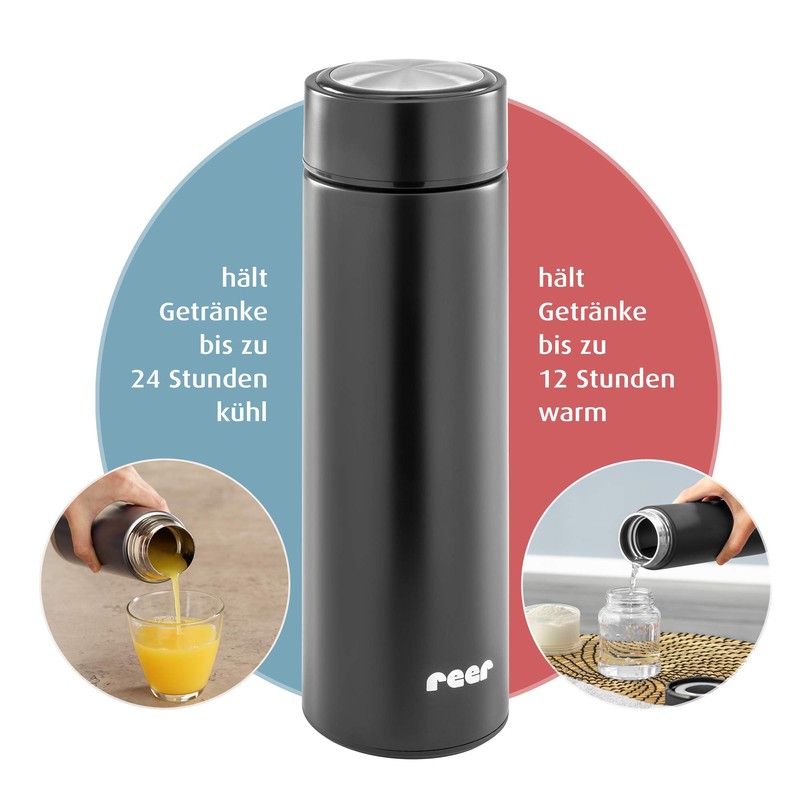 ColourDesign Stainless Steel Insulated Flask, 450 ml, Thermal Flask, Ideal