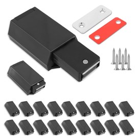 Redunest Heavy Duty Push to Open Door Latch,20 Pack Black Magnetic Push Latches, Hidden Push Touch Latch Hardware for Push to Open Cabinet,Magnetic Door Catch for Cabinet Drawer Wardrobe Kitchen Door