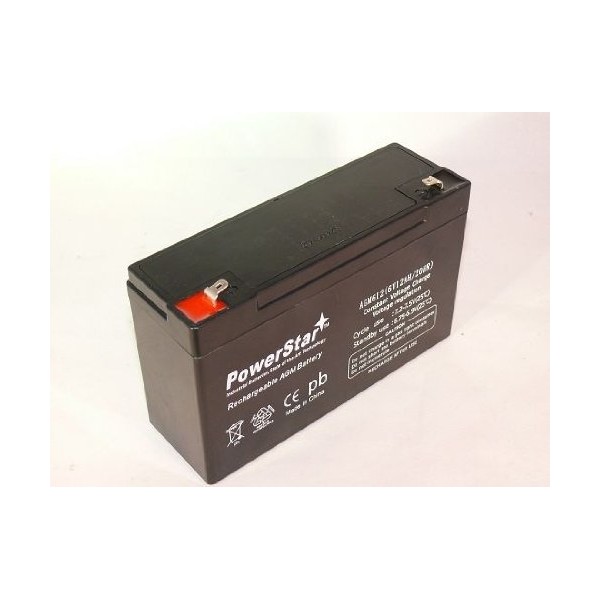 PowerStar AGM6V1.2-08 6V 1.2Ah GE Interlogix 60-914 Back-Up Battery for GE Simon 3 & GE XT Panel